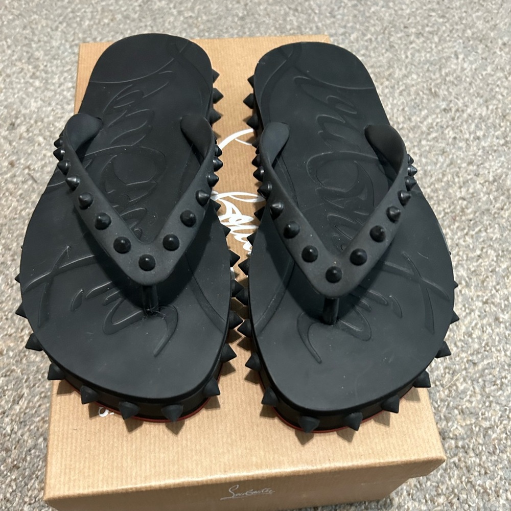 Christian Louboutin Black Studded Sandals